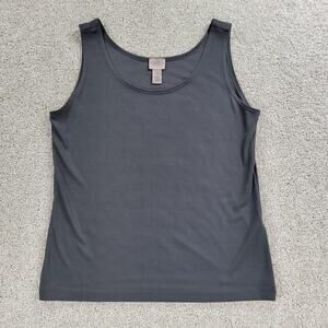 Chicos Easy Wear Tank Top Womens 1/M/8  Gray Casual Stretch Sleeveless Shirt